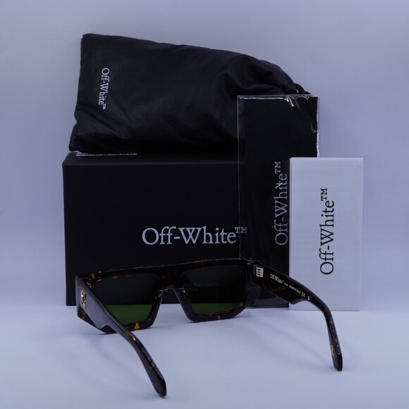 Off-White OERI13F VANCOUVER 6055 Geometric Sunglasses – Havana/Green - Picture 7 of 12